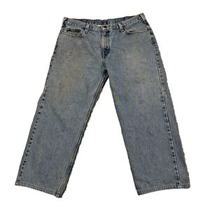 Carhartt Relaxed Fit Jeans Mens 40x30 Blue Denim Workwear Cotton Distressed